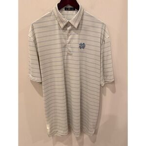 Gold Notre Dame Fighting Irish Mens XL Striped Performance Golf Polo Shirt ND